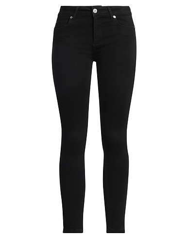 LIU •JO Denim trousers Black 70% Cotton, 18% Modal, 8% Polyester, 4% Elastane