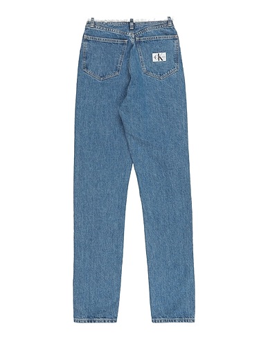 CALVIN KLEIN JEANS Denim trousers Blue 80% Cotton, 20% Re-Used Cotton