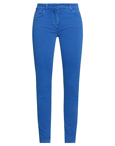 MOSCHINO Denim pants COUTURE Bright blue 99% Cotton, 1% Elastane