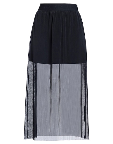 ARMANI EXCHANGE Maxi Skirts BLU NOTTE 100% Polyester, Polyamide, Rubber
