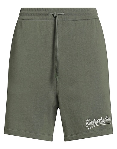 EMPORIO ARMANI Shorts & Bermuda Military green 100% Cotton, Elastane