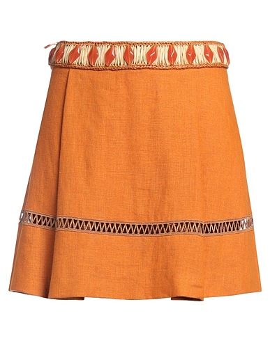ALBERTA FERRETTI Mini skirt Camel 100% Linen