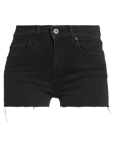BRIAN DALES Denim shorts Black 98% Cotton, 2% Elastane