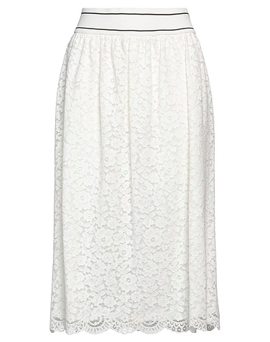 BOUTIQUE MOSCHINO Midi skirt White 71% Cotton, 18% Polyamide, 11% Viscose, Elastane