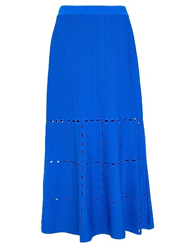 BOUTIQUE MOSCHINO Midi skirt Bright blue 65% Viscose, 35% Polyamide, Elastane