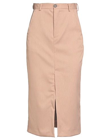 VICOLO Midi skirt Beige 96% Polyester, 4% Elastane