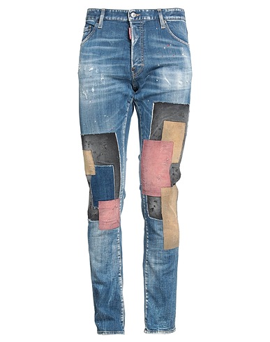 DSQUARED2 Denim trousers Blue 98% Cotton, 2% Elastane, Calfskin