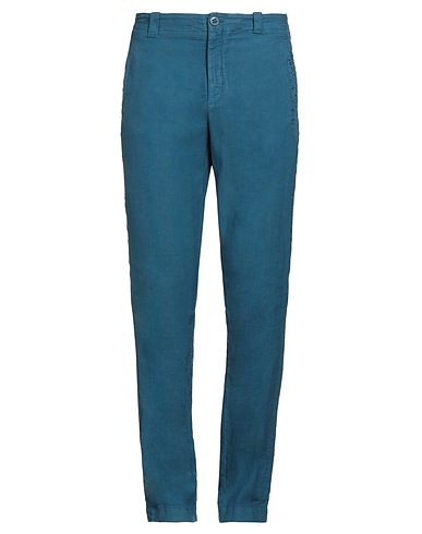 BIKKEMBERGS Casual trouser Blue 53% Cotton, 47% Linen