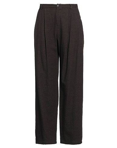 A.B  APUNTOB Casual pants Dark brown 62% Cotton, 38% Virgin Wool