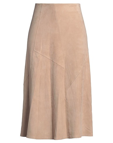 MARIA GREFE Midi skirt Beige 100% Goat skin