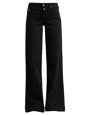 VERSACE JEANS COUTURE Denim trousers Black 98% Cotton, 2% Elastane