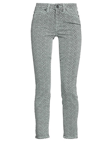 PAIGE Denim trousers Light green 98% Cotton, 2% Elastane