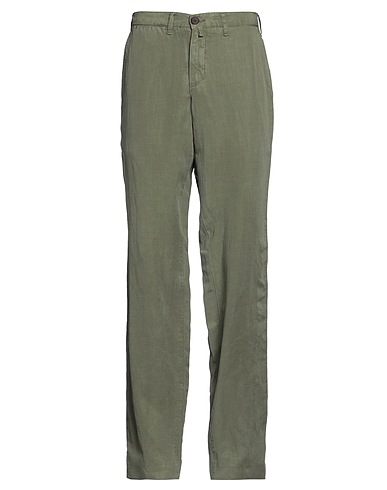 BARBOUR Casual trouser Military green 80% Cotton, 20% Linen