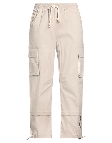 DISCLAIMER Casual trouser Beige 98% Cotton, 2% Elastane