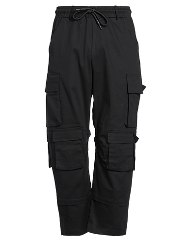 DISCLAIMER Casual pants Black 98% Cotton, 2% Elastane