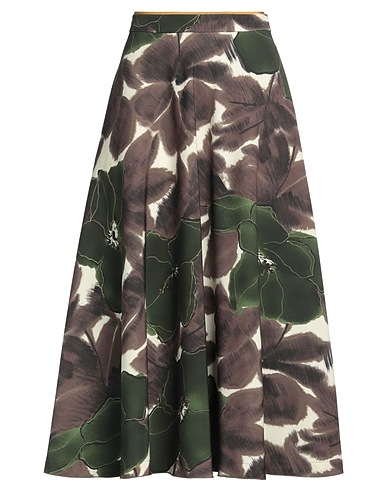 MALÌPARMI Midi skirt Dark green 92% Polyester, 8% Elastane