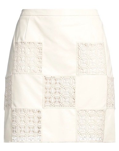 MA'COUTURE Mini skirt Ivory 100% Polyester, Cotton