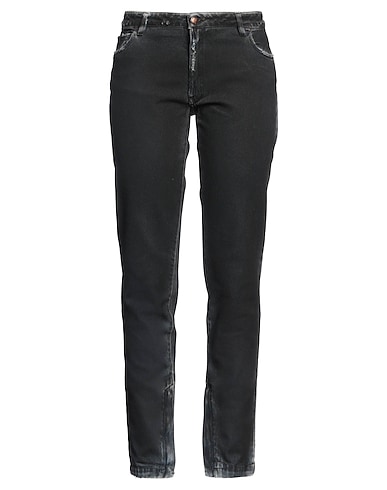 TOM REBL Denim trousers Black 98% Cotton, 2% Elastane
