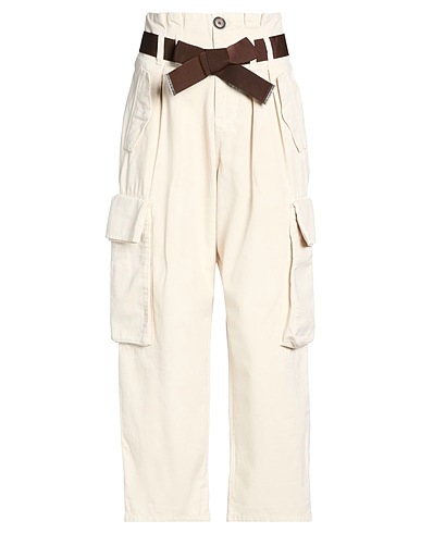 PINKO Casual pants DENIM Ivory 100% Cotton