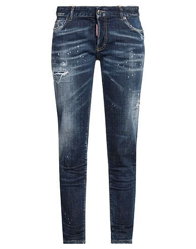 DSQUARED2 Denim pants Blue 99% Cotton, 1% Elastane, Calfskin