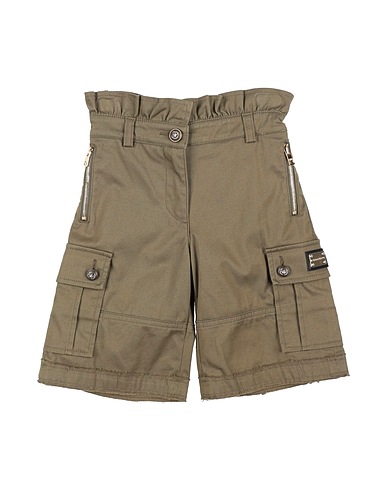 DOLCE&GABBANA Shorts & Bermuda Military green 97% Cotton, 3% Elastane, Polyester, Zamak