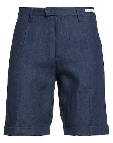 PERFECTION Shorts & Bermuda Navy blue 100% Linen