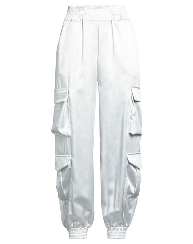 DISCLAIMER Casual trouser White 97% Polyester, 3% Elastane