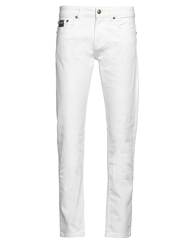 VERSACE JEANS COUTURE Denim pants White 98% Cotton, 2% Elastane