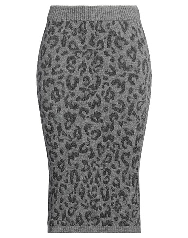 NO SECRETS Midi skirt Grey 50% Acrylic, 24% Textile fibres, 10% Viscose, 8% Wool, 8% Metal