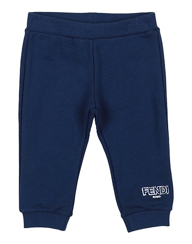 FENDI Casual trouser Navy blue 100% Cotton, Polyester