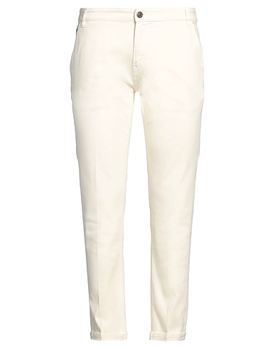 PT Torino Casual trouser Ivory 99% Cotton, 1% Elastane