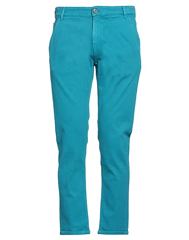 PT Torino Casual trouser Turquoise 99% Cotton, 1% Elastane