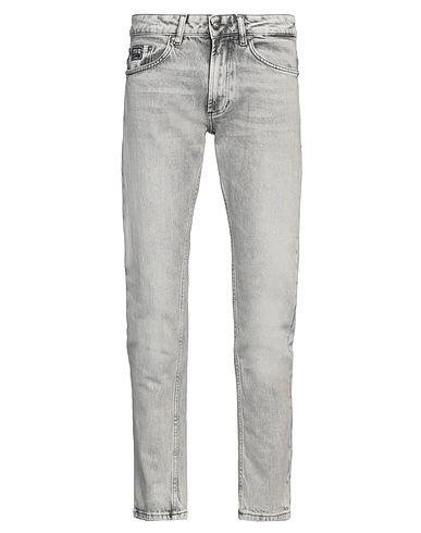 VERSACE JEANS COUTURE Denim trousers Light grey 99% Cotton, 1% Elastane