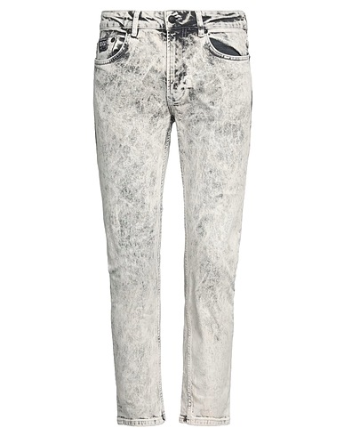 VERSACE JEANS COUTURE Denim trousers Ivory 98% Cotton, 2% Elastane