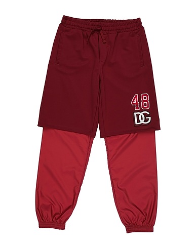 DOLCE&GABBANA Casual pants Burgundy 93% Polyester, 7% Cotton, Viscose