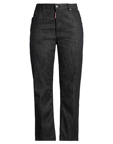 DSQUARED2 Denim trousers Black 98% Cotton, 2% Elastane, Calfskin