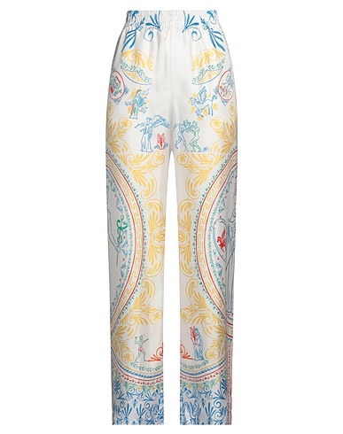 CASABLANCA Pantalone Bianco 100% Seta
