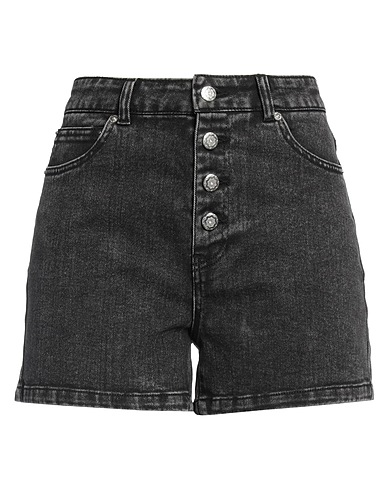 ONLY Denim shorts BLUE DENIM Black 74% Cotton, 25% Polyester, 1% Rubber
