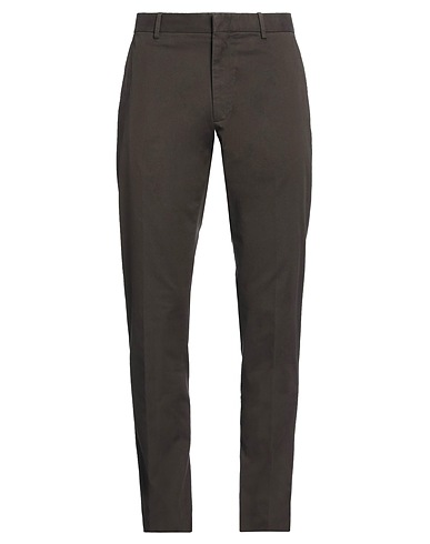 ZEGNA Casual pants Dark brown 97% Cotton, 3% Elastane