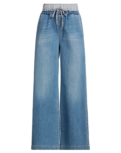 PLEASE Denim trousers Blue 98% Cotton, 2% Elastane