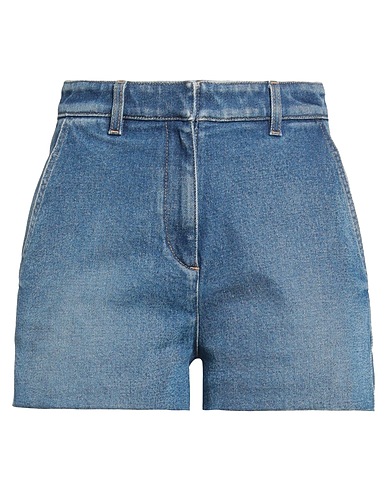 VALENTINO GARAVANI Denim shorts Blue 99% Cotton, 1% Elastane, Calfskin