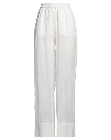 FISICO Casual trouser White 100% Ramie