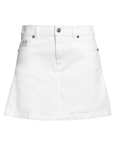 VERSACE JEANS COUTURE Denim skirt White 97% Cotton, 3% Elastane