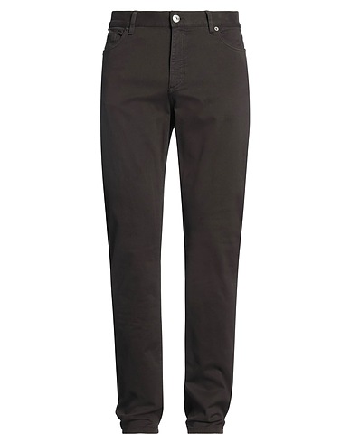 ZEGNA Casual pants Dark brown 98% Cotton, 2% Elastane