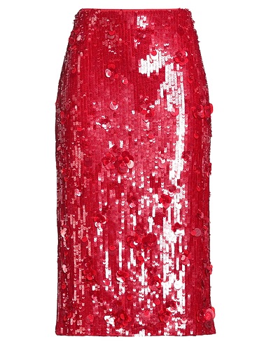 P.A.R.O.S.H. Midi skirt Red 90% Polyamide, 10% Elastane, PVC - Polyvinyl chloride, Glass