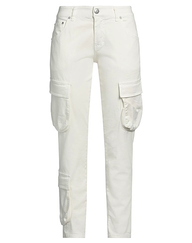 PLEASE Casual pants Off white 87% Cotton, 10% Polyester, 3% Elastane