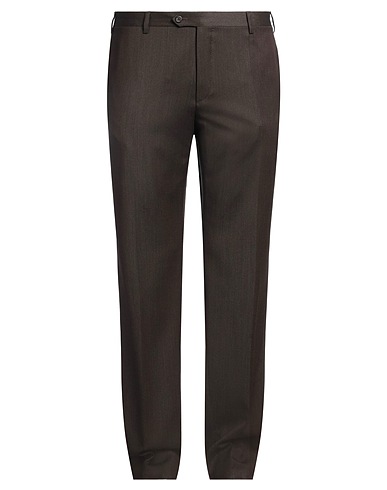 CORNELIANI Casual trouser Dark brown 100% Wool