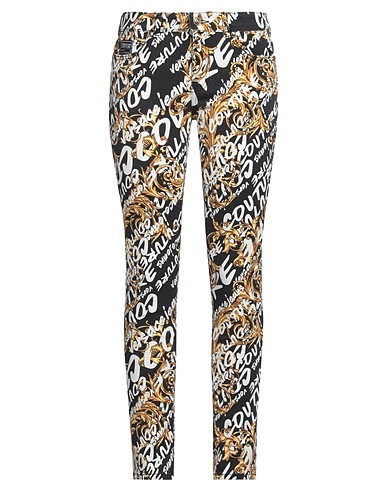VERSACE JEANS COUTURE Denim trousers Black 97% Cotton, 3% Elastane