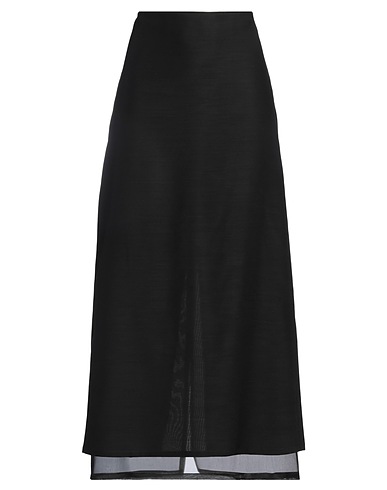 FABIANA FILIPPI Maxi Skirts Black 60% Merino Wool, 40% Silk