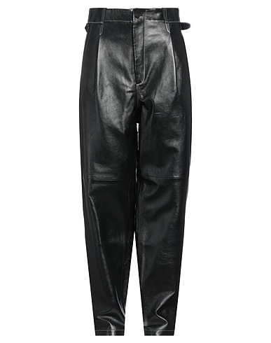 THE MANNEI Casual trouser Black 100% Leather